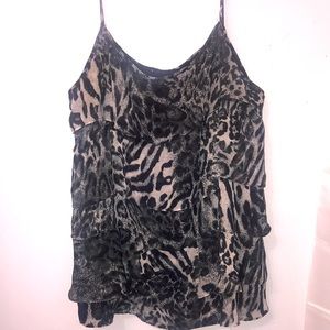 Leopard print black and gray tank top
